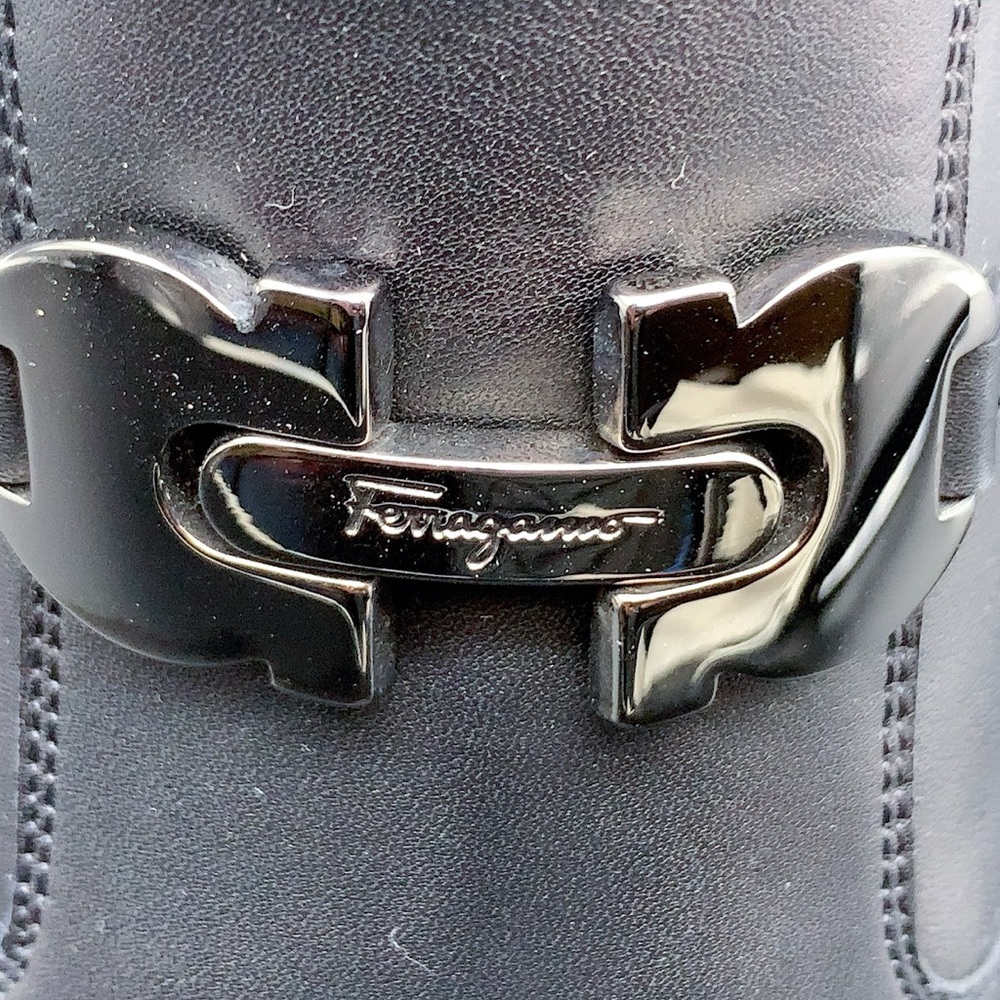 Salvatore Ferragamo Black Zippered Ankle Boots - Picture 9 of 16